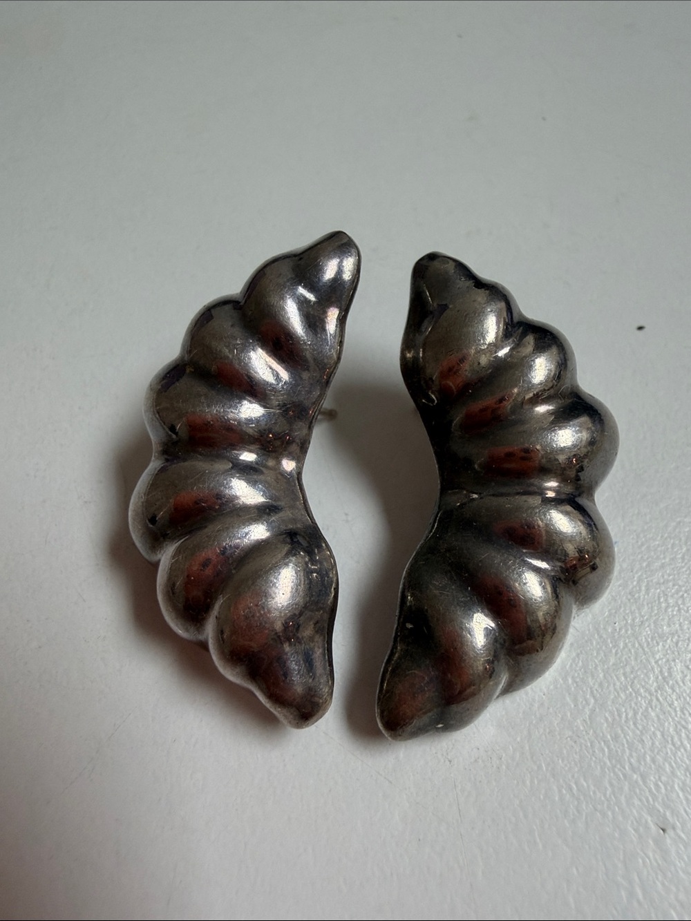 Chunky925 Mexican Solver Curved pierced Earrings